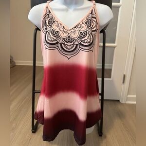 Dip Dye Cami Tank Top. Size Large. NWOT. Pink and dark pink.